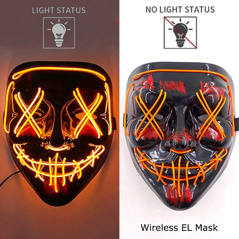 Máscara LED neón clásica naranja