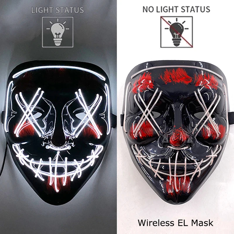 Máscara LED neón clásica blanca